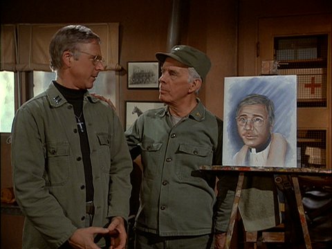 Colonel Potter's Painting of Father Mulcahy from Rumor At The Top