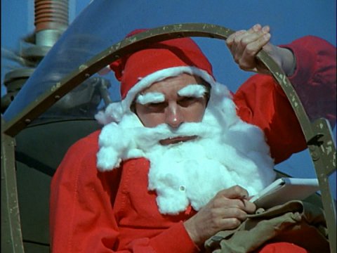 Hawkeye as Santa Claus, from Dear Dad