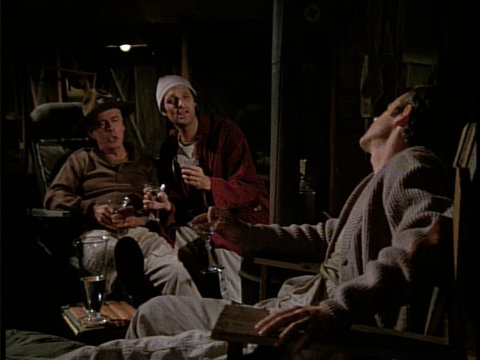 Still from the M*A*S*H episode Change of Command showing Colonel Potter, Hawkeye, and B.J.