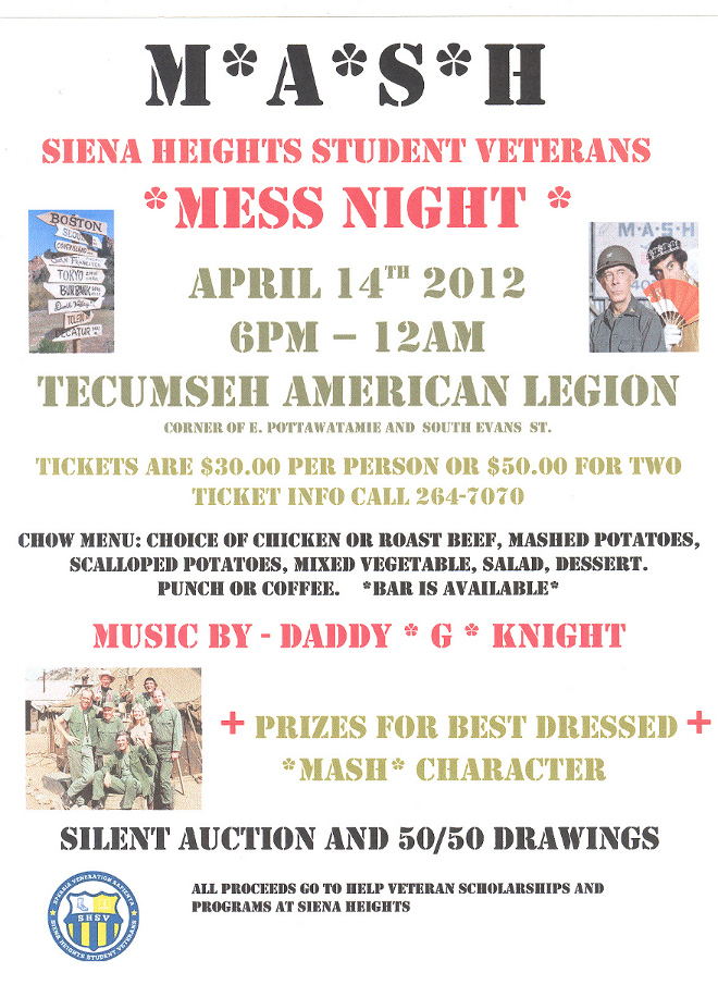 SHU Student Veterans Fundraiser Flyer