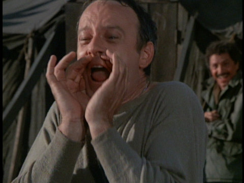 Still from the M*A*S*H episode Dear Sigmund showing Frank yelling.