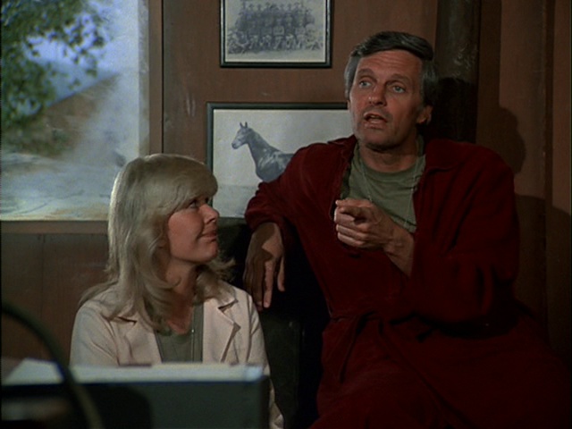 Still from the MASH episode Give 'Em Hell, Hawkeye showing Margaret and Hawkeye.