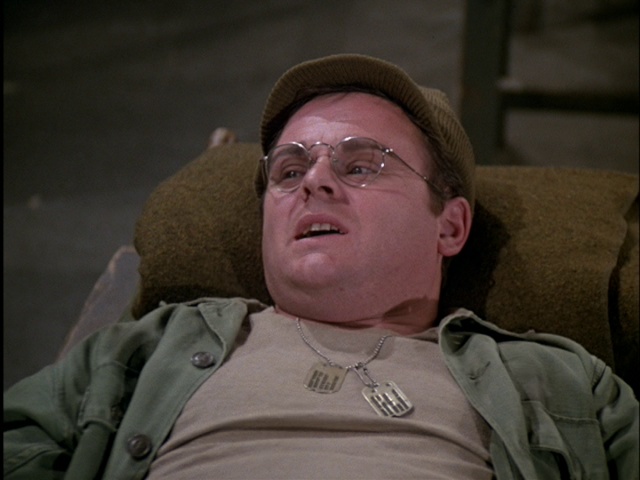 Still from the MASH episode Hot Lips is Back in Town showing Radar.