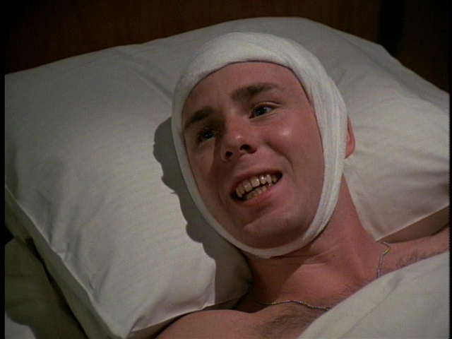 Still from the MASH episode Hawk's Nightmare showing a patient in post-op.