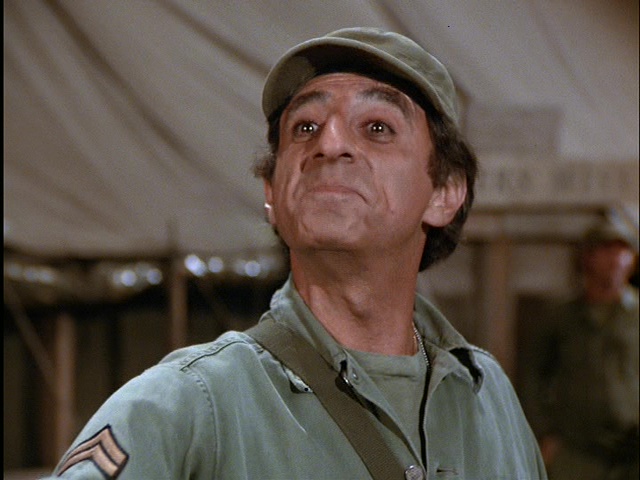 Still from the MASH episode Period of Adjustment showing Klinger.